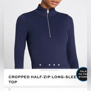 TORY BURCH NWT CROPPED HALF-ZIP LONG-SLEEVED TOP